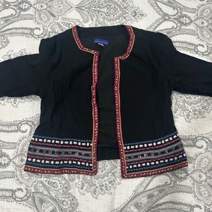Black jacket with red accents